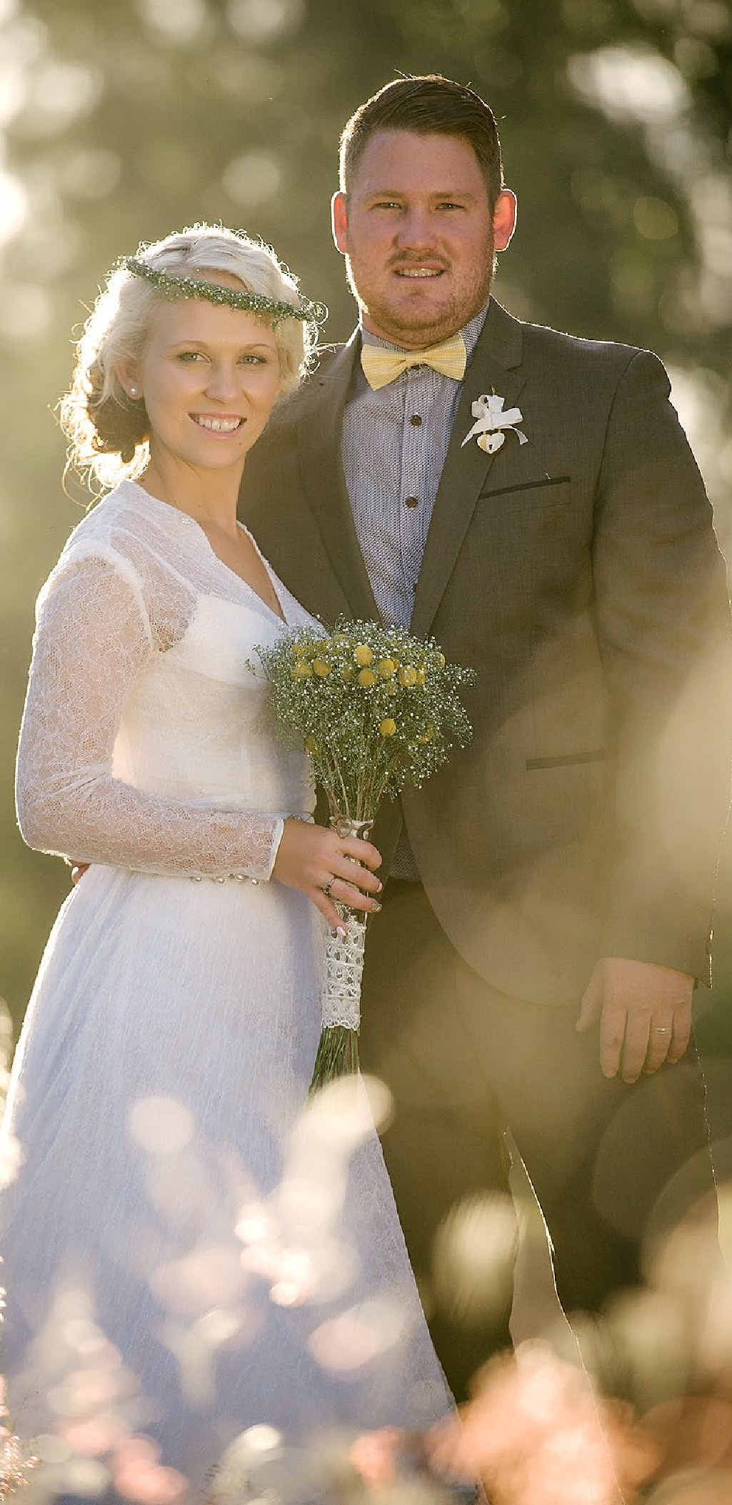 LOVING TRADITION: Zane and Emma McGeary, in her family wedding gown. LOVING TRADITION: Zane and Emma McGeary, in her family wedding gown.